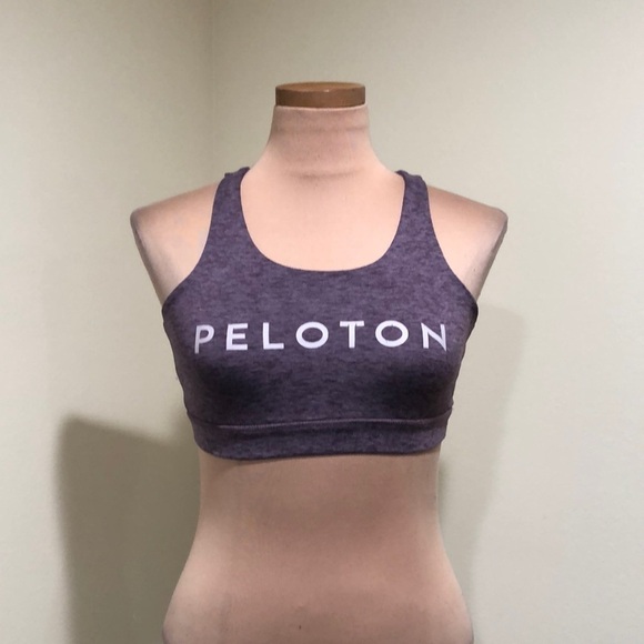Peloton Sports Bra Size Small Dusty Heathered Purple Caged Strappy Back - Picture 2 of 9